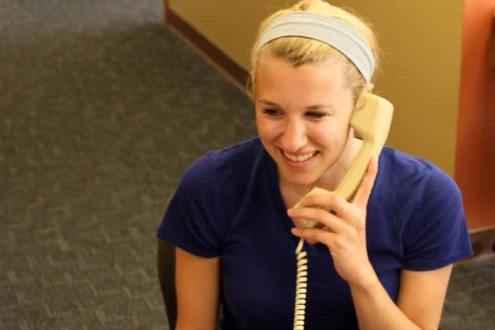 Student on a phone